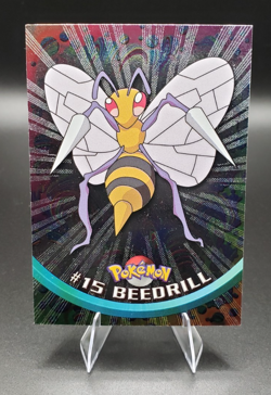 1999 Topps Series 1 - Pokemon Beedrill Sunrays Silver Foil #15 Black Logo - Image 1