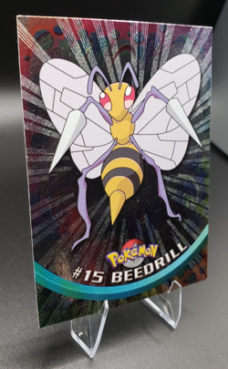 1999 Topps Series 1 - Pokemon Beedrill Sunrays Silver Foil #15 Black Logo - Image 2