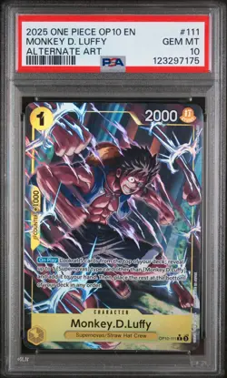 2025 One Piece Op10-111 Royal Blood Monkey D. Luffy #111 Alt AA PSA 10 - Image 1