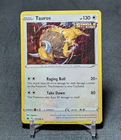 Tauros Holo Rare Colorless Chilling Reign Pokemon TCG Card 115/198 - Image 1