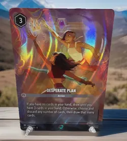 Disney Lorcana- Desperate Plan (Enchanted) 222/204 Reign of Jafar Holo - Image 1