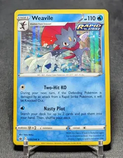 Weavile Rapid Strike Rare Holo 2021 Pokemon TCG Chilling Reign Card 031/198 - Image 1
