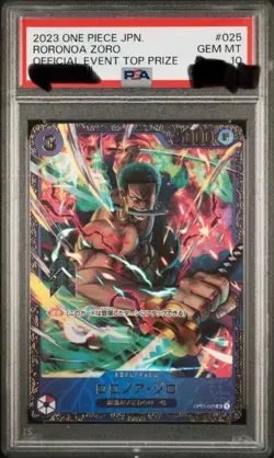 PSA10 Roronoa Zoro OP01-025 SR Official Event Top Price One Piece Card 2023 JP - Image 1