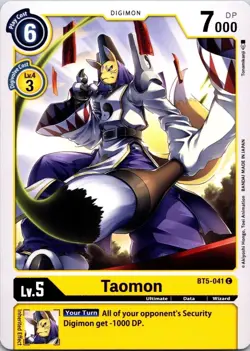 Taomon BT5-041 Black Common Ultimate (Lv5) Digimon Card CCG - Image 1