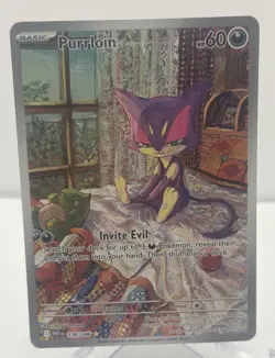 Purrloin - 136/086 SV: White Flare - Pokemon TCG Illustration Rare NM/M Holo - Image 1