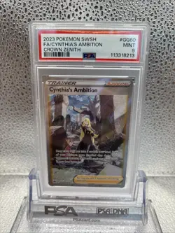 PSA 9 MINT English Pokemon Cynthia’s Ambition GG60/GG70 Crown Zenith - Image 1
