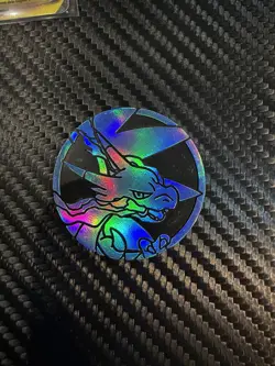 Fatale Flammen Pokemon Charizard Coin Token Phantasmal Flames Glurak Blue Munze - Image 1