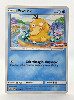 Special Pokemon TCG Indonesia Psyduck Promo 007/SM-P Indomaret Stamp - Image 1