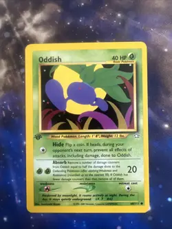 Pokemon TCG Oddish Neo Genesis 68/111 1st Edition Regular LP. - Image 2