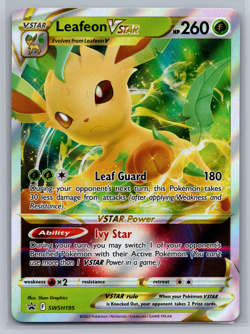 Pokemon Leafeon VSTAR SWSH195 Sword & Shield Holo Black Star Promo NM - Image 1