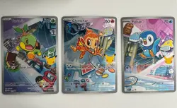 Pokemon 30th Anniversary First Partner Promo Trio Set Turtwig, Chimchar, Piplup - Image 1