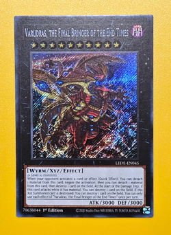 YUGIOH Secret Rare Vaudras, The Final Bringer Of The End Times LEDE-EN045. NM+ - Image 1