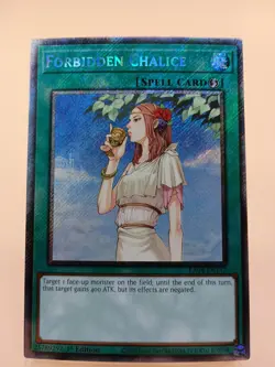 Yugioh! 1x Forbidden Chalice RA04-EN137 Platinum Secret Rare 1st Ed NM - Image 1