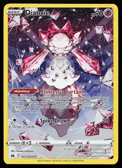 Diancie GG13/GG70 Holo Crown Zenith Galarian Gallery Pokemon Card - Image 1