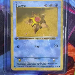 1st Edition Shadowless Staryu 65/102 Base Set Pokemon Card WOTC 1999 HP - Image 1