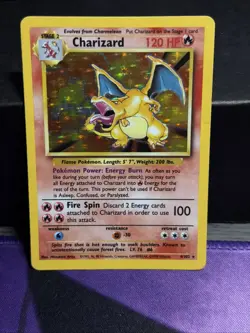 Pokemon TCG Base Set Charizard 4/102 Holo Rare Card HP - Image 1