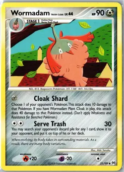 Pokemon Card - Wormadam Trash Cloak 51/99 Arceus Uncommon Moderately Played - Image 1