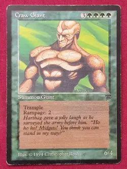 Magic The Gathering LEGENDS CRAW GIANT green card MTG - Image 1