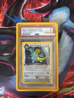 2000 Pokemon Team Rocket Dark Dragonite Holo #5/82 PSA 5 - Image 1
