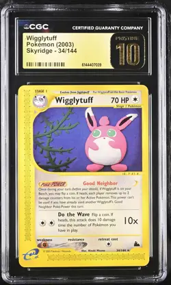 2003 Skyridge Wigglytuff 34/144 CGC PRISTINE 10 Pokemon - Image 1