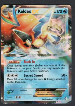 Pokemon Keldeo EX Holo Boundaries Crossed #49/149 NM - Image 1