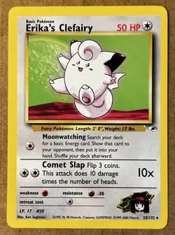 Pokemon TCG Erika's Clefairy Gym Heroes Rare Unlimited Regular 025/132 (NM) - Image 1