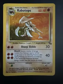 Wizards of the Coast Fossil Kabutops Holo Rare 9/62 EN 1999 Pokemon TCG - Image 1