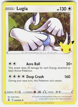 LUGIA 022/025 RARE CELEBRATIONS POKEMON HOLO NM/M - Image 1