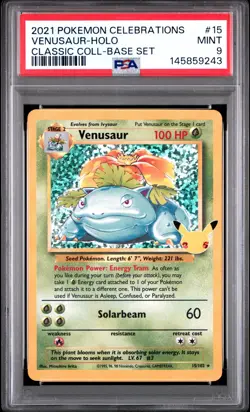 2021 Pokemon Sword & Shield Celebrations 15 Venusaur PSA 9 145859243 - Image 1
