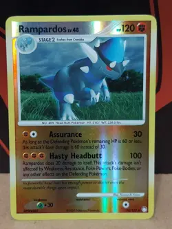 Pokemon Diamond & Pearl Mysterious Treasures Rare Rampardos 33/123 Reverse Holo - Image 1