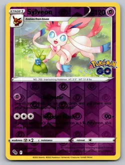Sylveon 035/078 Holo Rare Pokemon GO Pokemon Reverse Holo Near Mint - Image 1