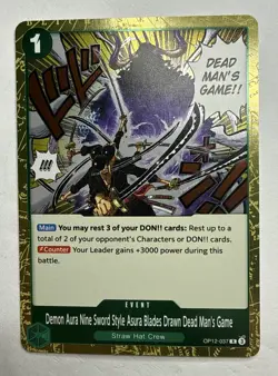 One Piece Zoro OP12-037 Demon Aura Nine Sword Style Asura Blades Drawn Event - Image 1
