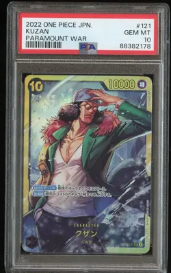 2022 One Piece Japanese KUZAN Paramount War OP02-121 - PSA 10 - Image 1