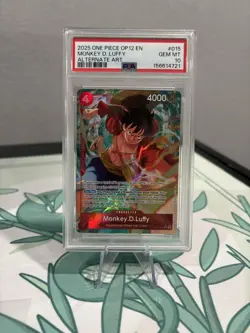 2025 ONE PIECE OP12-LEGACY OF THE MASTER MONKEY.D.LUFFY ALTERNATE ART #015 PSA10 - Image 1