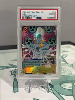 2025 One Piece EB02 EN Alternate Art #052 Enel PSA 10 GEM MINT - Image 1