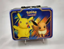 Pokemon Metal Lunch Box - Pikachu Eevee (NO CARDS) - Image 1