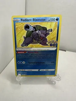 Pokemon Go TCG Radiant Blastoise Holo Card 018/078 - Image 1