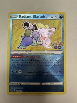 Pokemon Go TCG Radiant Blastoise Holo Card 018/078 - Image 4