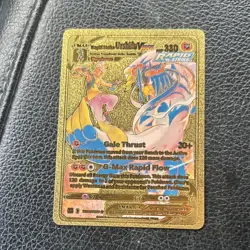 Pokemon Gold Metal Rapid Strike Urshifu VMAX Collectible Card - Metallic Finish - Image 1
