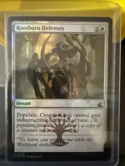 MTG Rootborn Defenses FOIL Ravnica Remastered (RVR) Common Magic #0026 Unplayed - Image 1