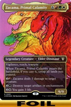 1x - Zacama, Primal Calamity - FOIL BORDERLESS #365 - Commander Masters NM MTG - Image 1