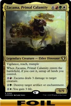 1x - Zacama, Primal Calamity - FOIL #365 - Commander Masters NM MTG - Image 1