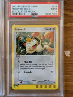 2X LOT 2003 Pokemon Black Star Holo Promo PSA 9 Pikachu Holo #012 Meowth #013 - Image 3
