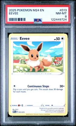 2025 POKEMON M24 EN-MCDONALD'S COLL #013 EEVEE PSA 8 - Image 1