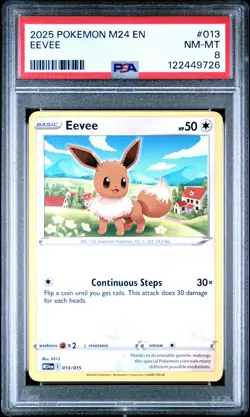 2025 POKEMON M24 EN-MCDONALD'S COLL #013 EEVEE PSA 8 - Image 1