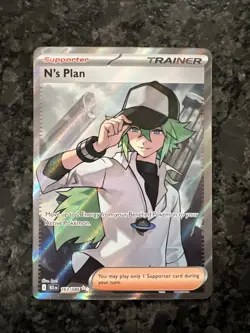 Pokemon TCG NM N's Plan 163/086 Full Art Trainer Black Bolt English - Image 1