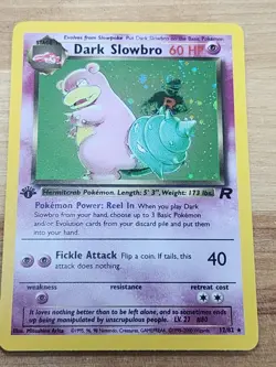 Dark Slowbro Holo Near Mint 1st Edition Pokemon Team Rocket #12 Swirl Pack Fresh - Image 1