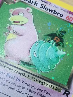 Dark Slowbro Holo Near Mint 1st Edition Pokemon Team Rocket #12 Swirl Pack Fresh - Image 4