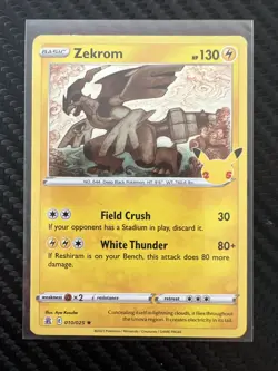 Zekrom 010/025 Celebrations 25 Anniversary Pokemon Card Pokemon Holo Rare - Image 1