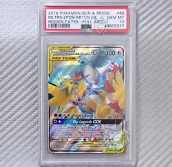 Moltres Zapdos Articuno gx PSA 10 📈 2019 Pokemon SM Hidden Fates EN 66/68 UR - Image 1